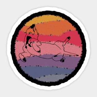 Relaxing dog orb Sticker